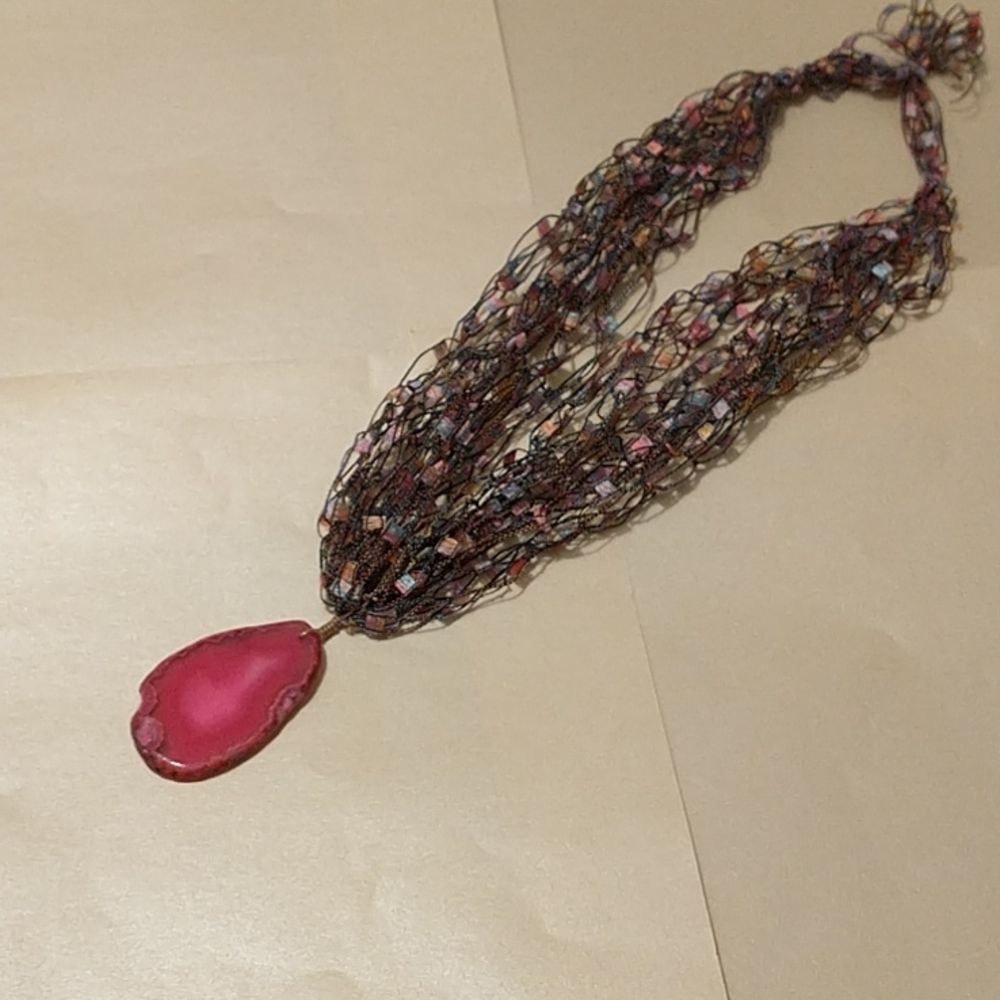 Ladder Ribbon, Hand Crocheted Necklace! - Picture 1 of 9